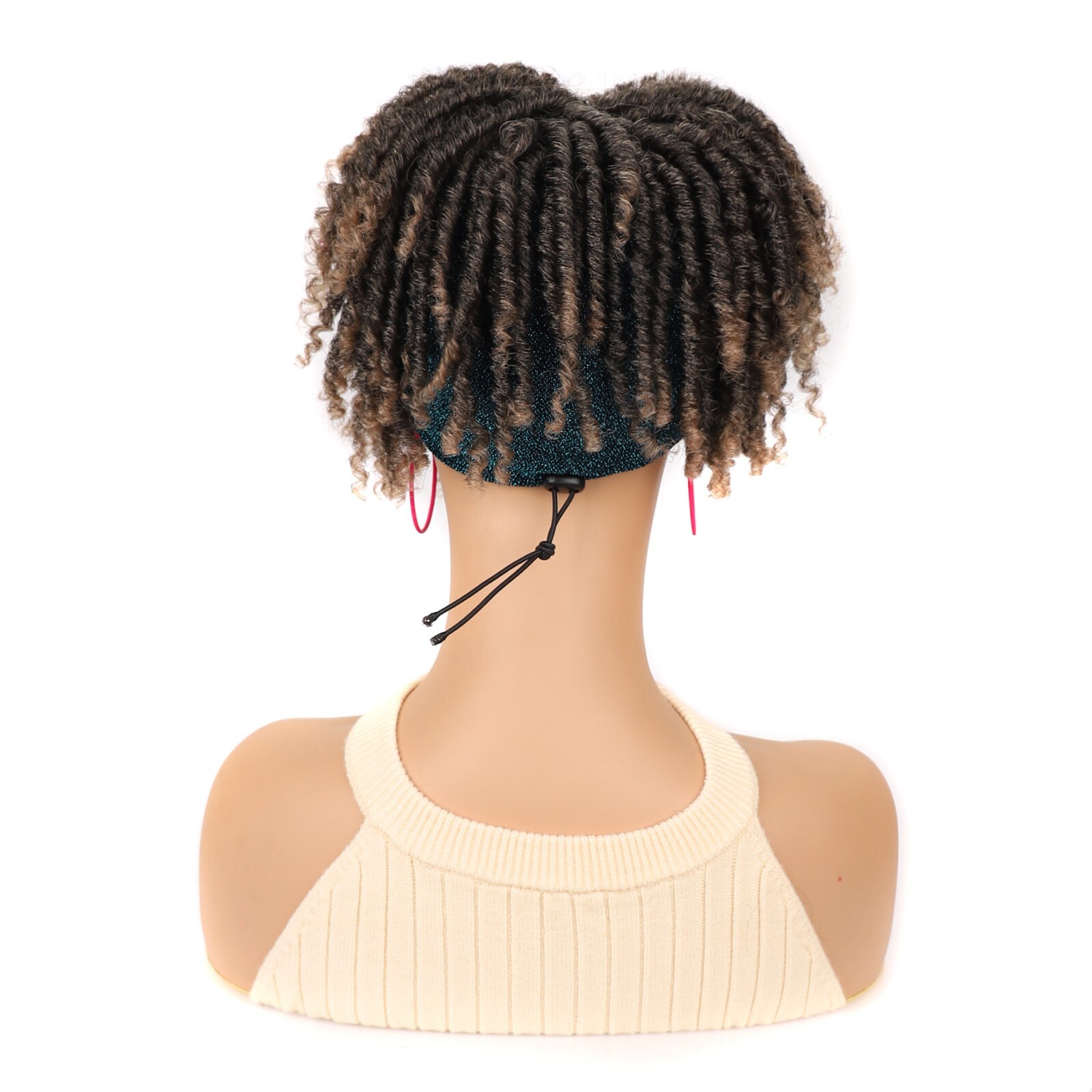 8″ Afro Faux Locs Headband Wigs Dreadlock Wigs for Women Twist Curly Hair Wigs
