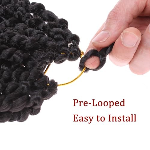 8 Packs Passion Twist Crochet Hair 10 Inch Pre Twisted 10 Inch (Pack of 8) 1B#