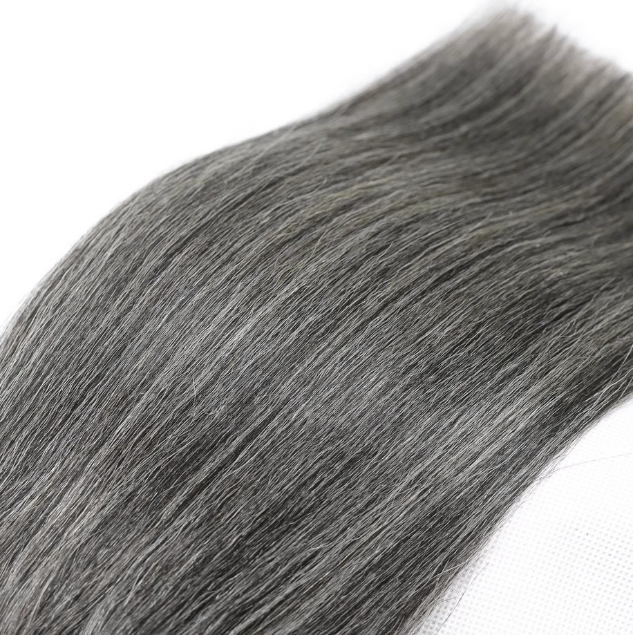 16″-26″ Wavy Silver Gray Mixed Hair 100% Remy Human Hair Ponytail
