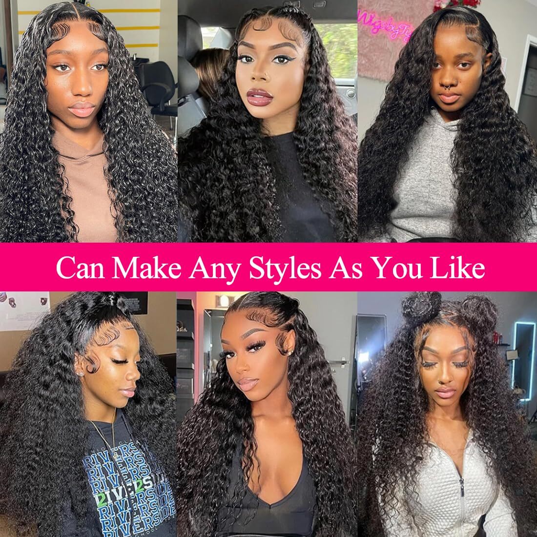 13×6 Deep Wave Lace Front Wigs Human Hair Pre Plucked Wet and Wavy Glueless W…