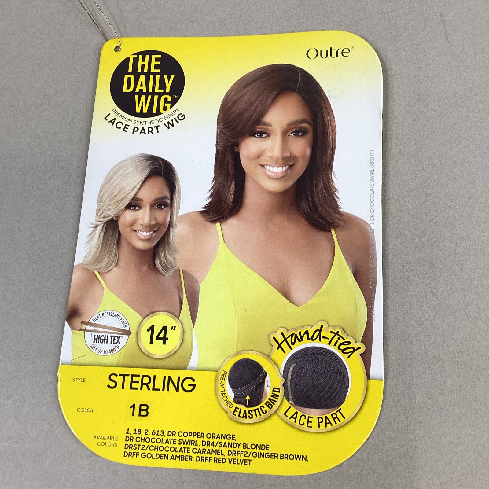 Sterling 14” Straight #1B Off Black Premium Synthetic Lace Part Wig