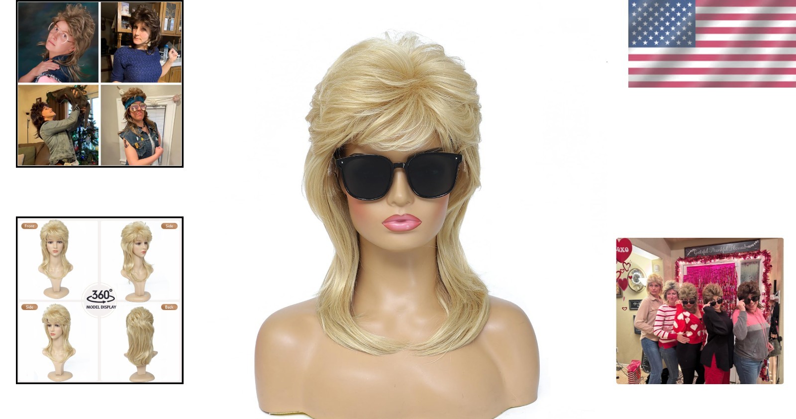 80s Light Blonde Mullet Wig for Women – Authentic Costume Accessory
