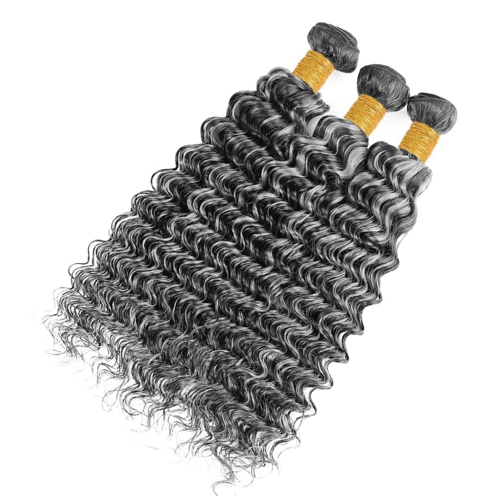 Labamiya P1B/Grey Human Hair Bundles 22 24 26 Inch Curly Deep Wave Highlight