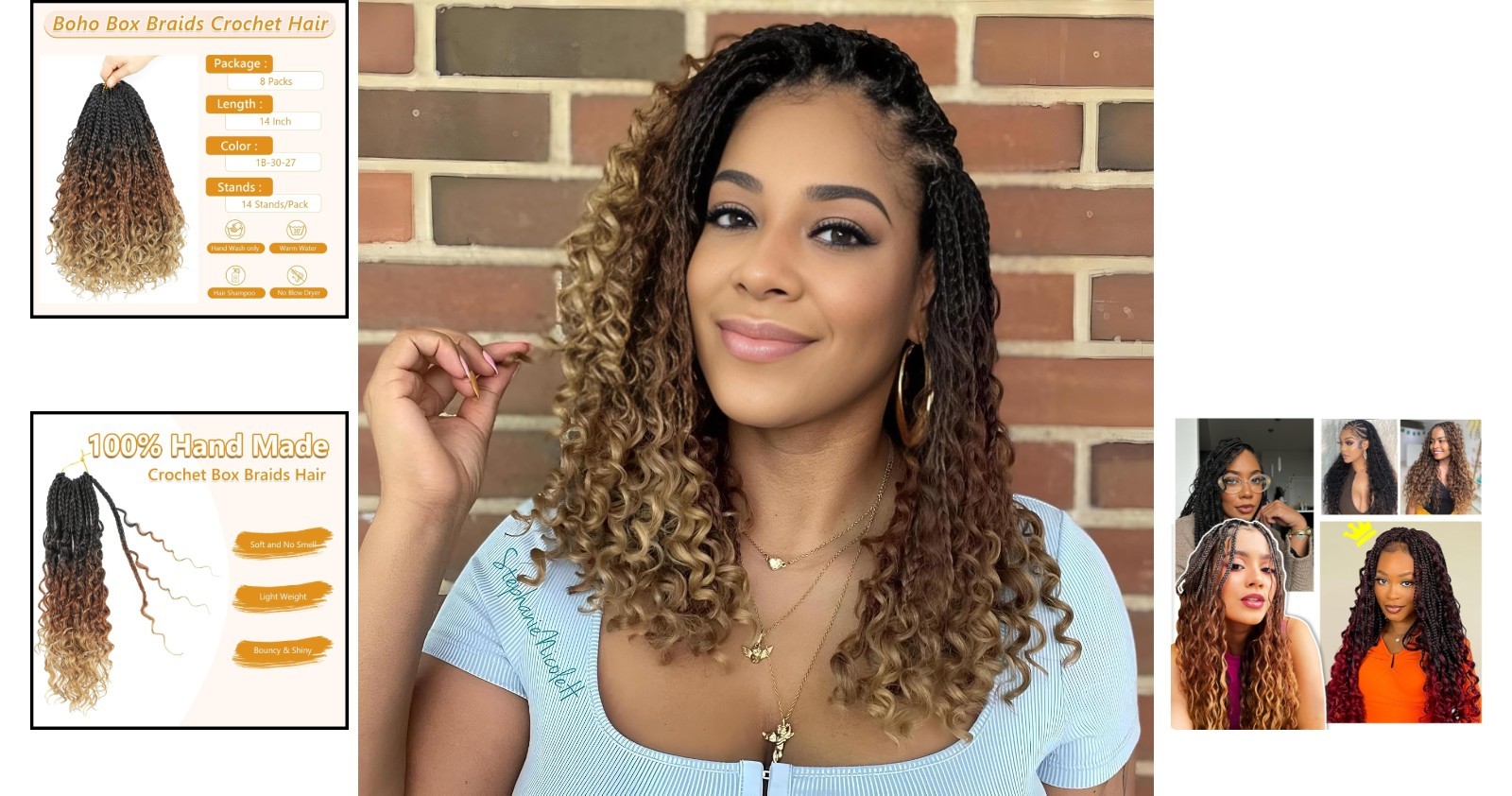 Naturally Beautiful 14 Inch Crochet Box Braids – 8 Packs for Effortless Style