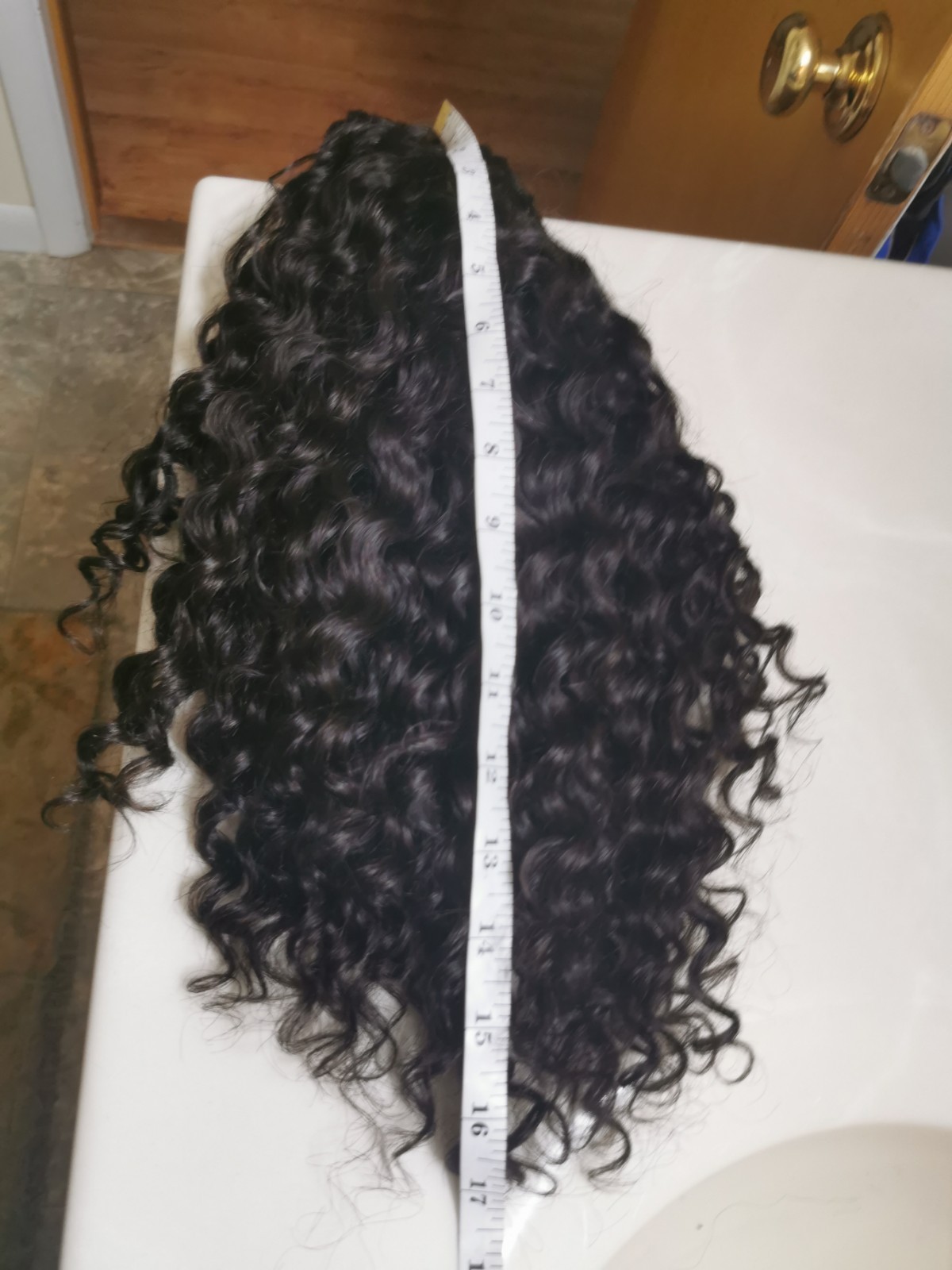 Quality Natural Black Burmese Curly Human Hair Headband Wig 16″