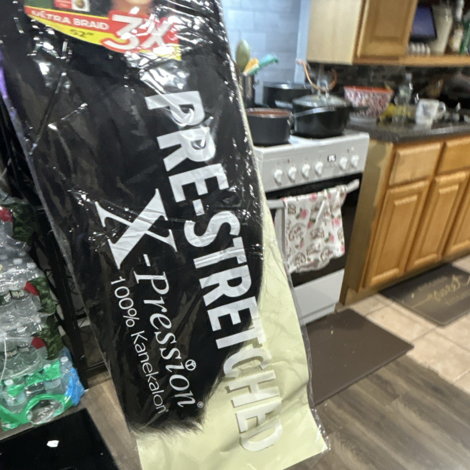 X-Pression Ultra Braid 3X 52″ Straight Pre-Stretched Synthetic Hair Black