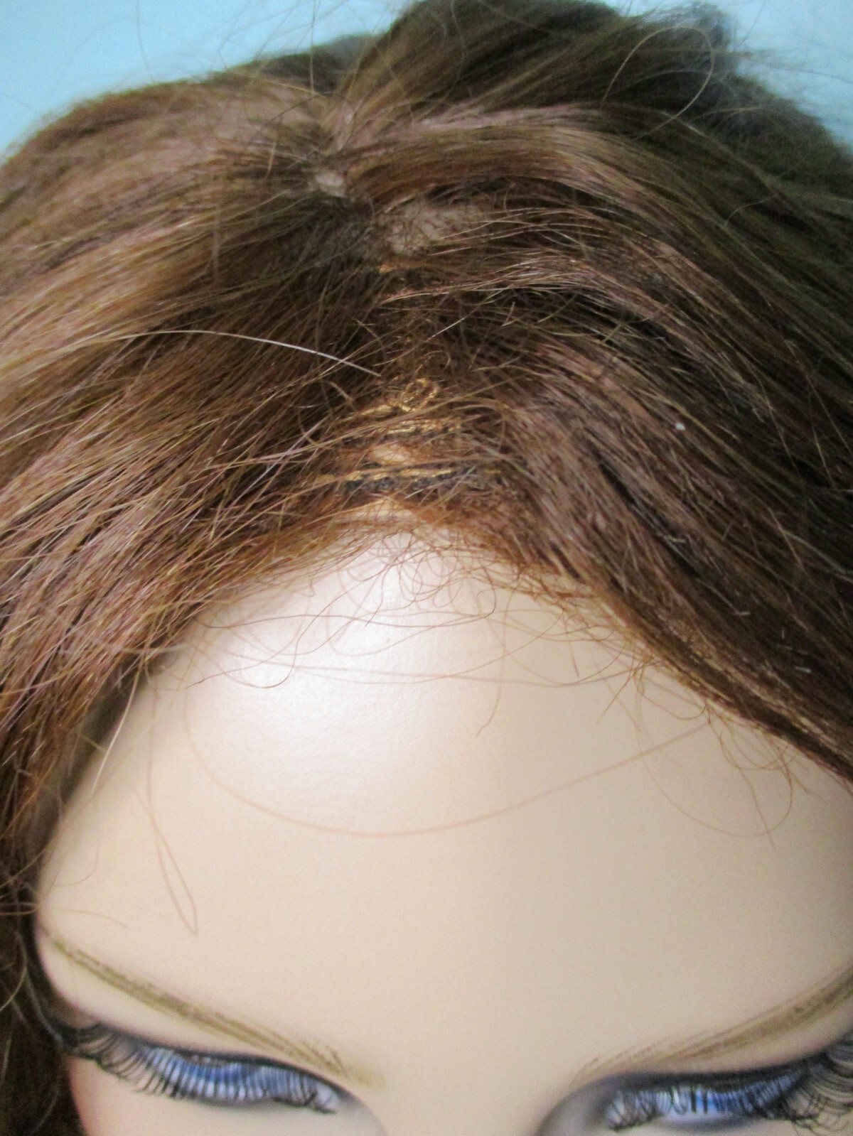 28″ medium brown long wavy thick WIG with combs – BIG WIG – big hair