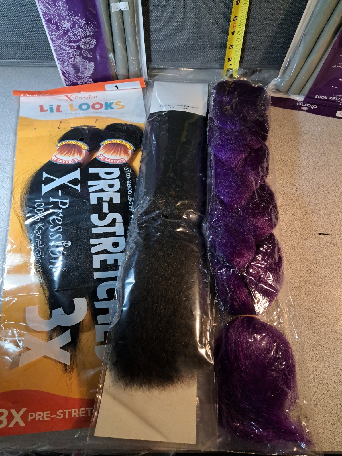 Hair Extentions 100% kanekalon, 18″ Micro, Braid &Flex Rods #3021L282
