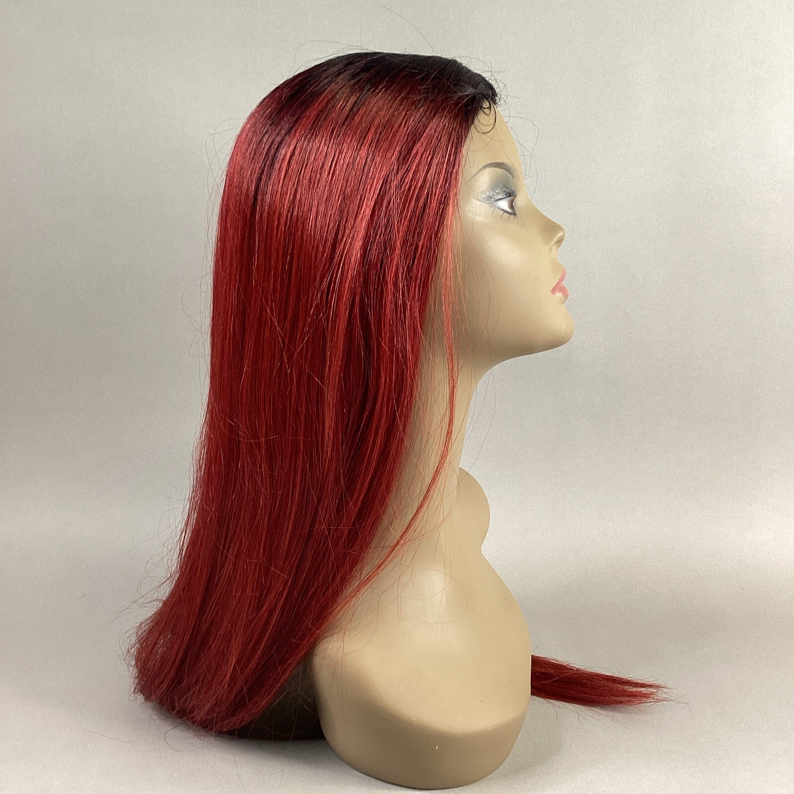 Kyla Long Straight #DR Red Burgundy Black Premium Synthetic Lace Part Wig