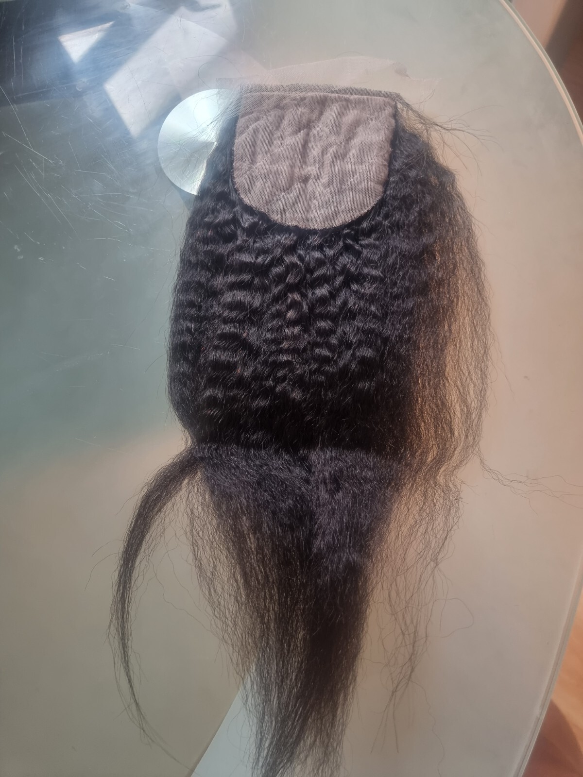 100% 12INCH BRAZILIAN VIRGIN HUMAN HAIR KINKY STRAIGHT SILK BASE CLOSURE 4X4 50g