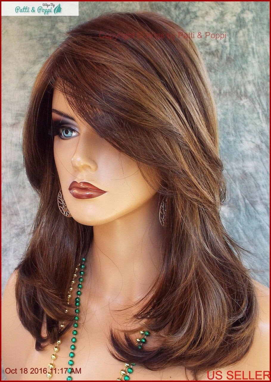 BOBBI Lace Front Monofilament Wig Envy Wigs Medium Brown E597 Long Straight Hair