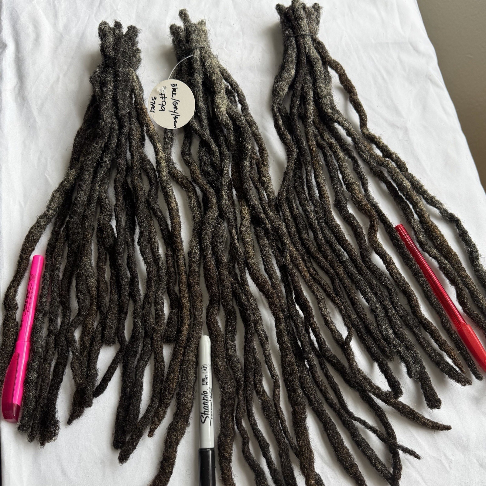 100% Real Naturally Grown Human Hair DreadLocks 37pcs Up To 15” Long 1.5cm +