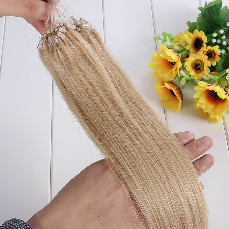Micro Ring Beads Loop Link Russian Remy Human Hair Extensions Heat Resistant100s