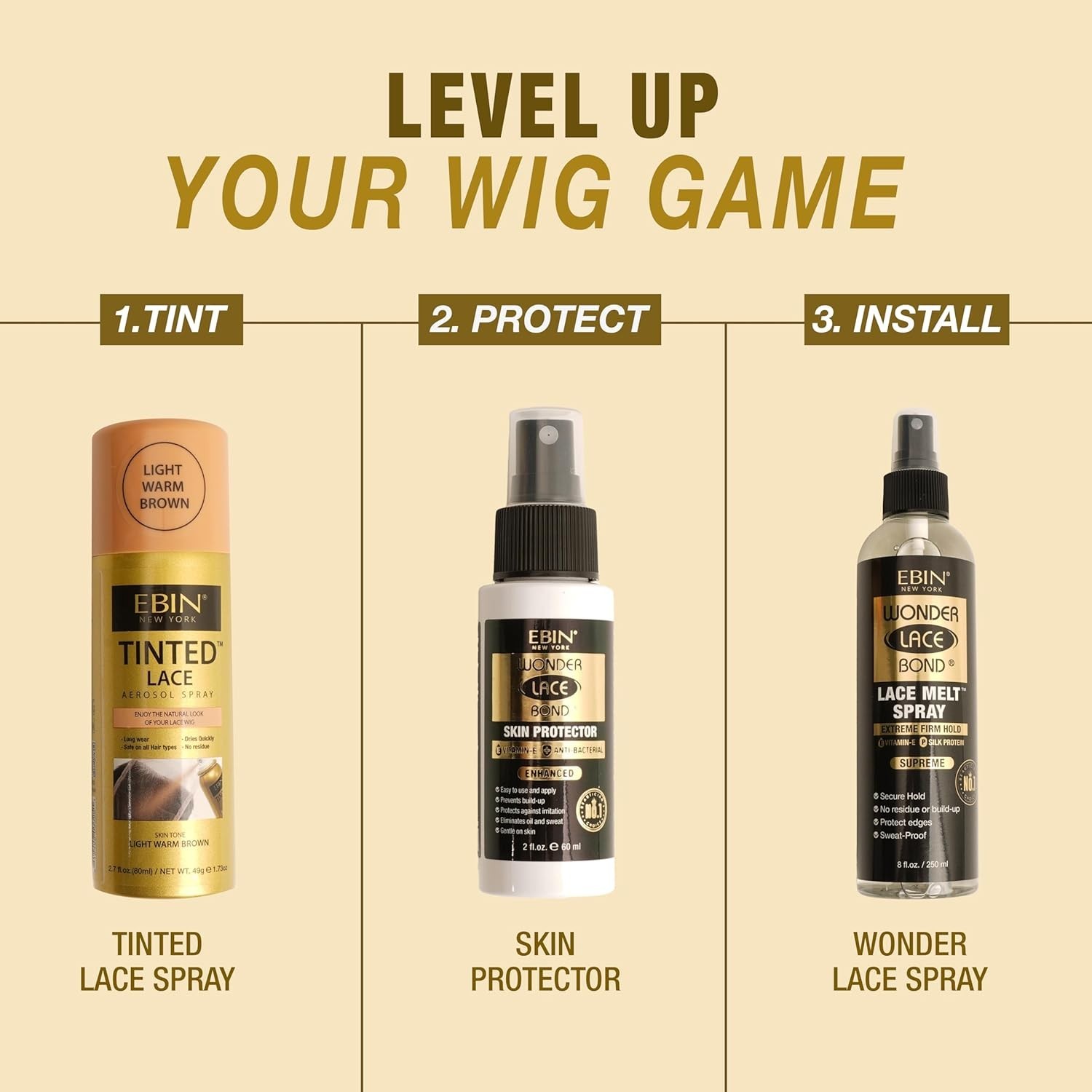 Light Warm Brown Lace Tint – 2.7 Fl Oz | & Residue-Free for Natural Finish