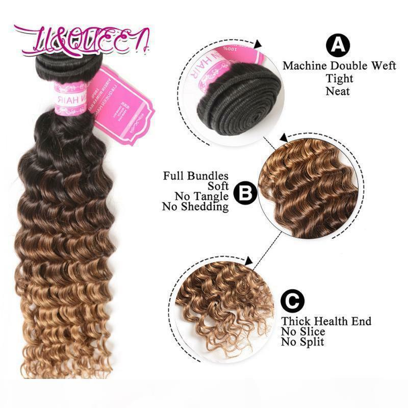 100% 1B/4/30&1B/4/27# BRAZILIAN VIRGIN HUMAN HAIR DEEP CURL 12 TO 30INCH 100g(1)