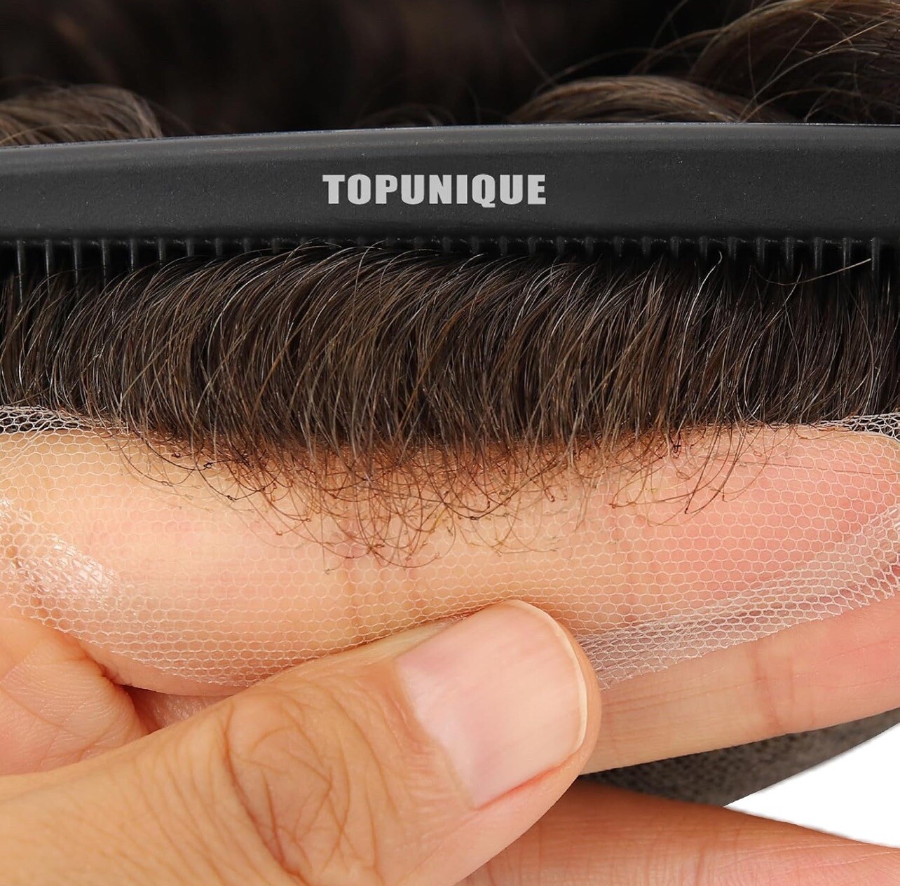 6in Durable Swiss Lace Hair System 110% Density, 8x10in Base Size Natural Black