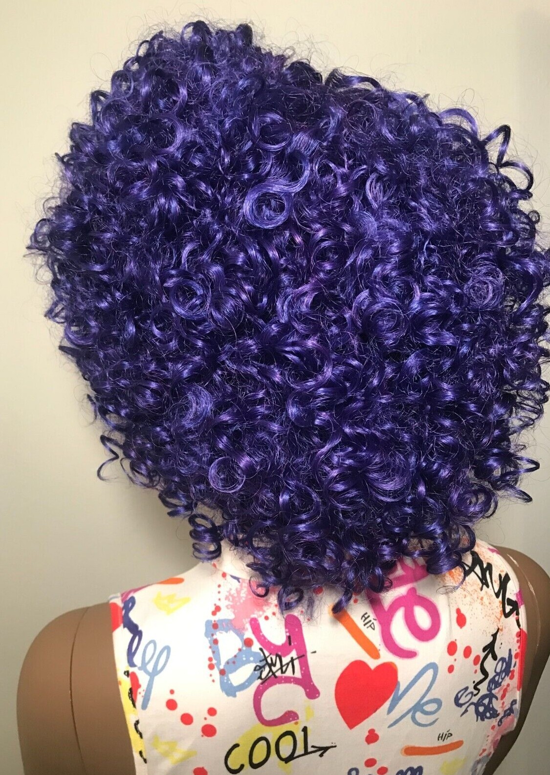 NWT High Temperature Fiber Purple Curly Style Fashion Wig