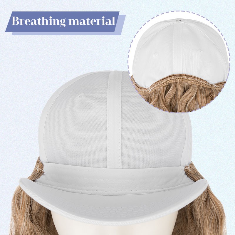 6in/8in Baseball Cap with Hair Extensions Real Natural As Human Hat Hairpiece