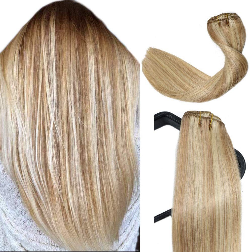 Machine Weft Hair Extensions Remy Human Hair Weave Natural Straight Long Lasting