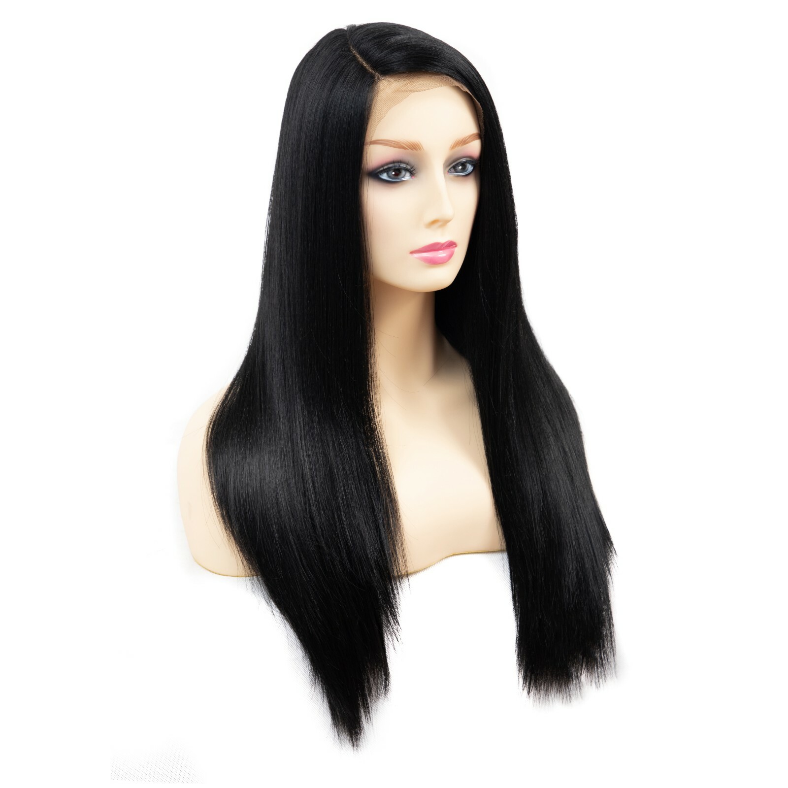 Onedor 24″ Kanekalon Hair 130% Density Straight Lace Front Side Part Long wig