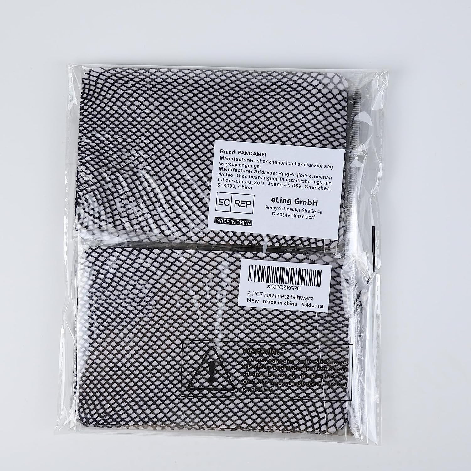 Black Hair Mesh Wig Cap Net Closed End Soft Breathable and Stretchable 6 Pieces