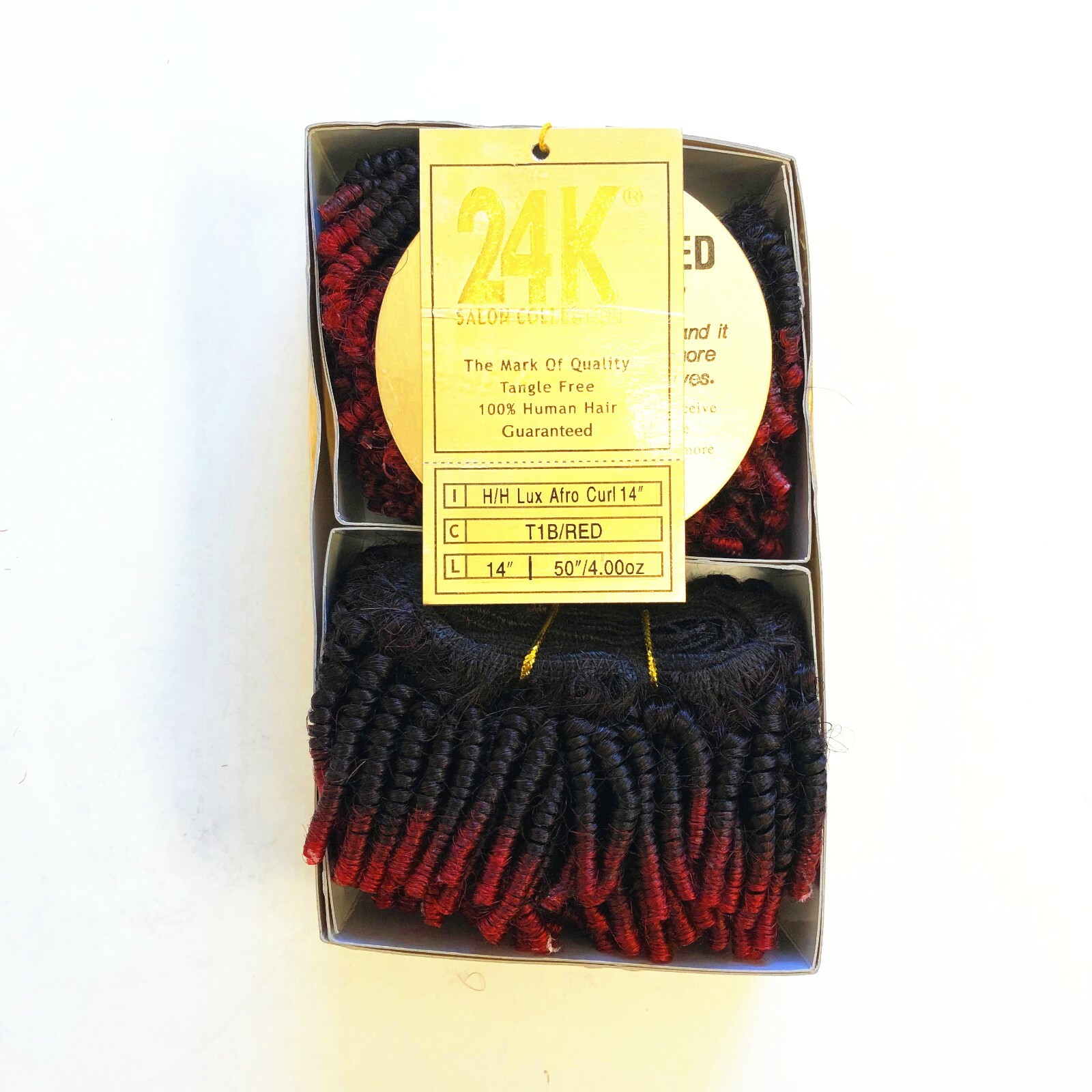 24K Collection Afro Curl Weaving 14” 100% Human Hair 4 oz