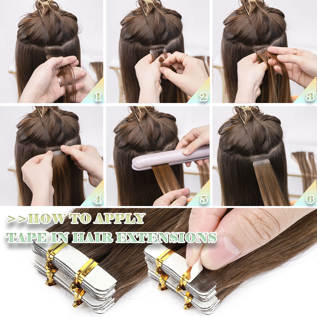 OMBRE Tape In Real 100% Remy Human Hair Extensions Skin Weft FULL HEAD Invisible