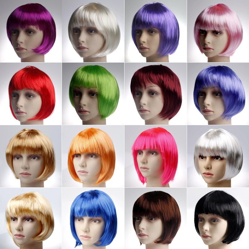 Sexy BOB Full Wig Multiple Colors Cosplay Costume Anime Halloween Party Hair