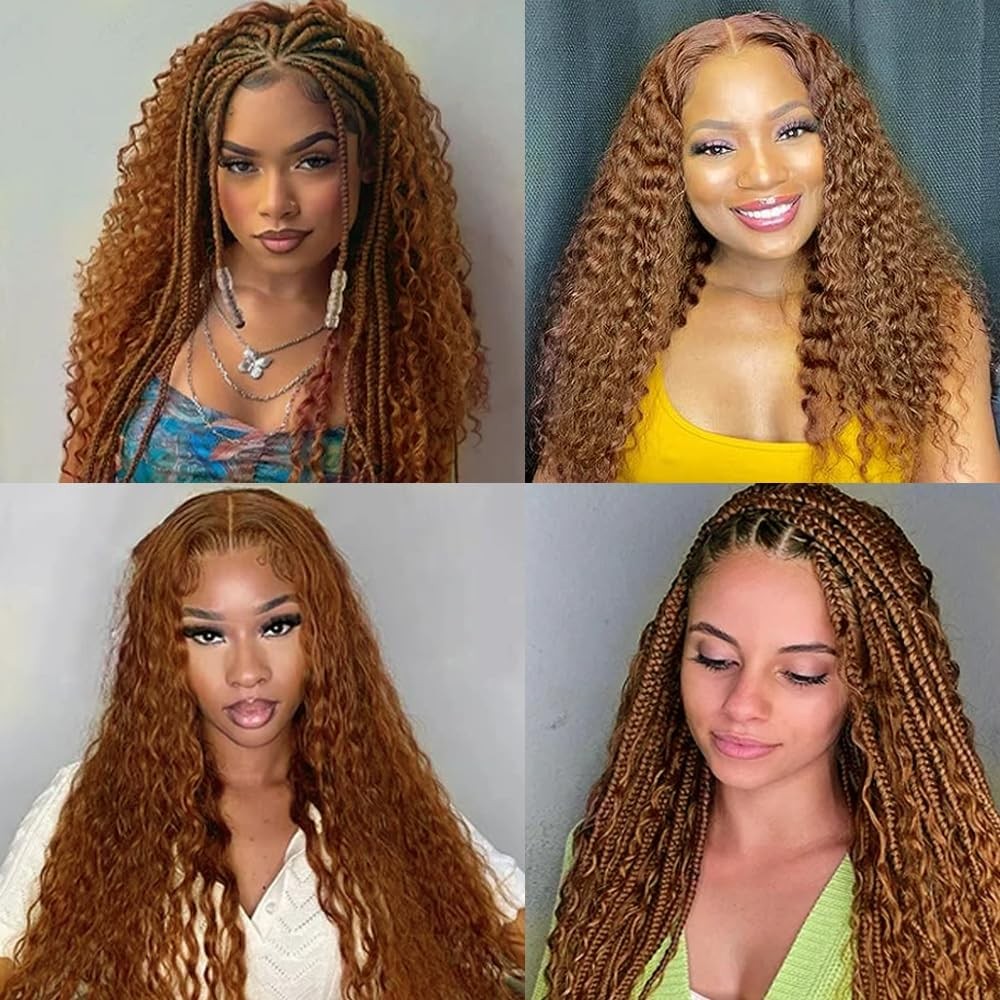 Xddnamei Brazilian Virgin Human Hair Bundles Color 30 Light Brown Deep Wave