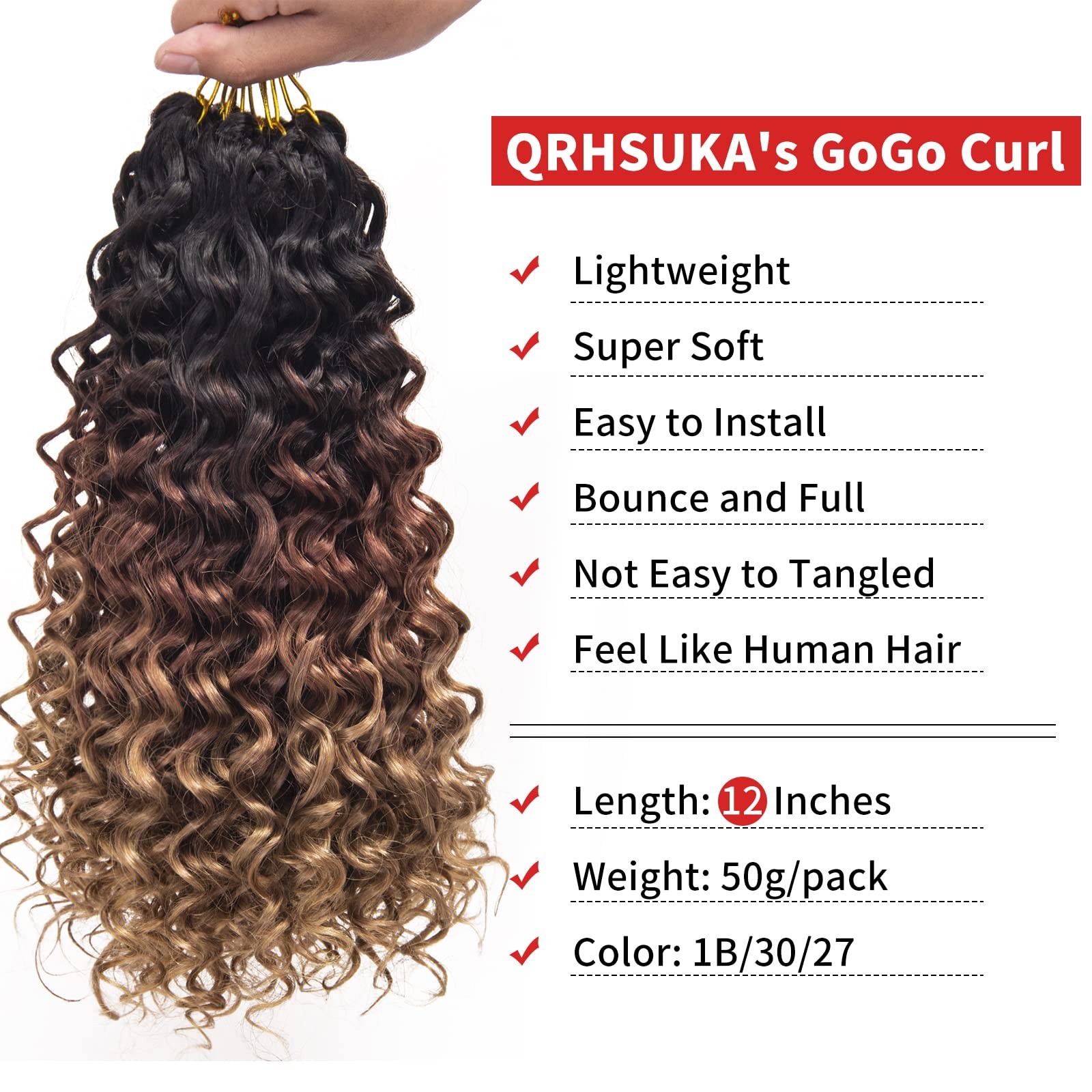 GoGo Curl Crochet Hair for Women Water Wave Curly Crochet Hair Wavy Human Hai…