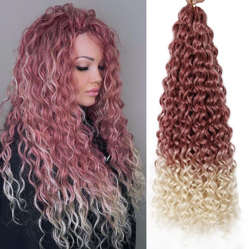 24″ Wave Crochet Braiding Hair Curls Hair Synthetic Braiding Hair Extensions