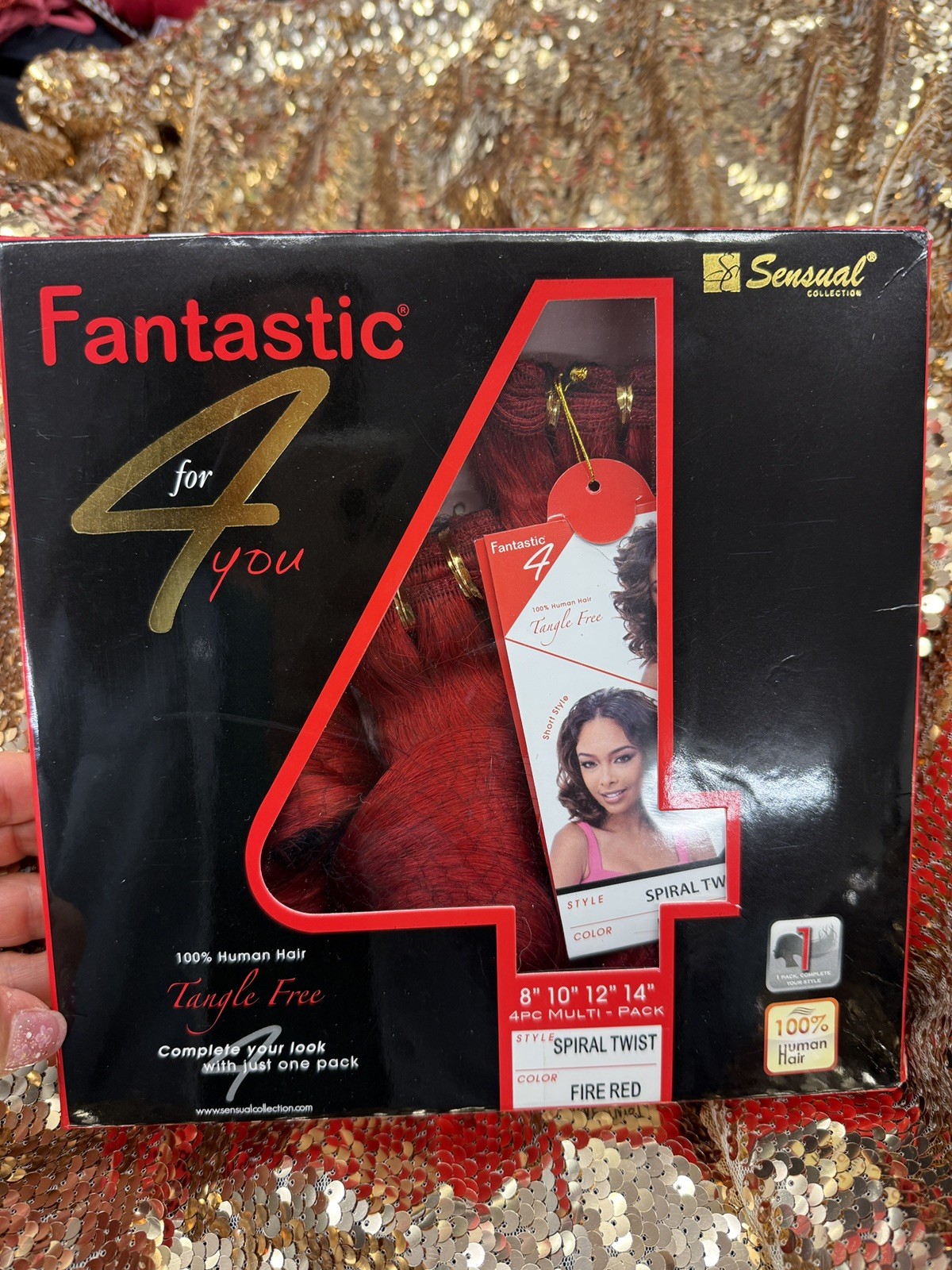 SENSUAL COLLECTION FANTASTIC 4 Spiral Twist 8”10”12”14” #Fire red