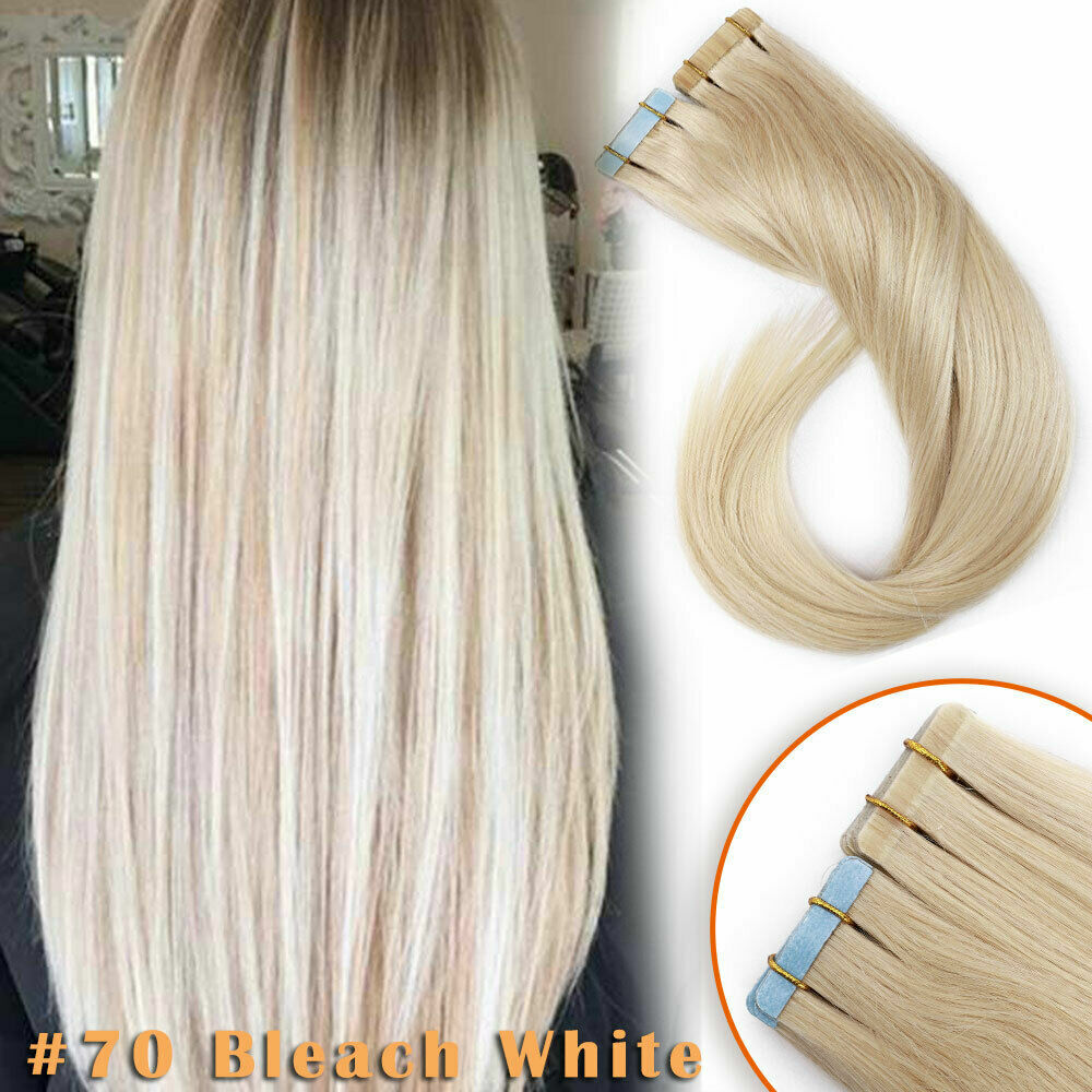 Adhesive Invisible Tape in Remy Human Hair Extensions Skin Weft Brazilian Hair
