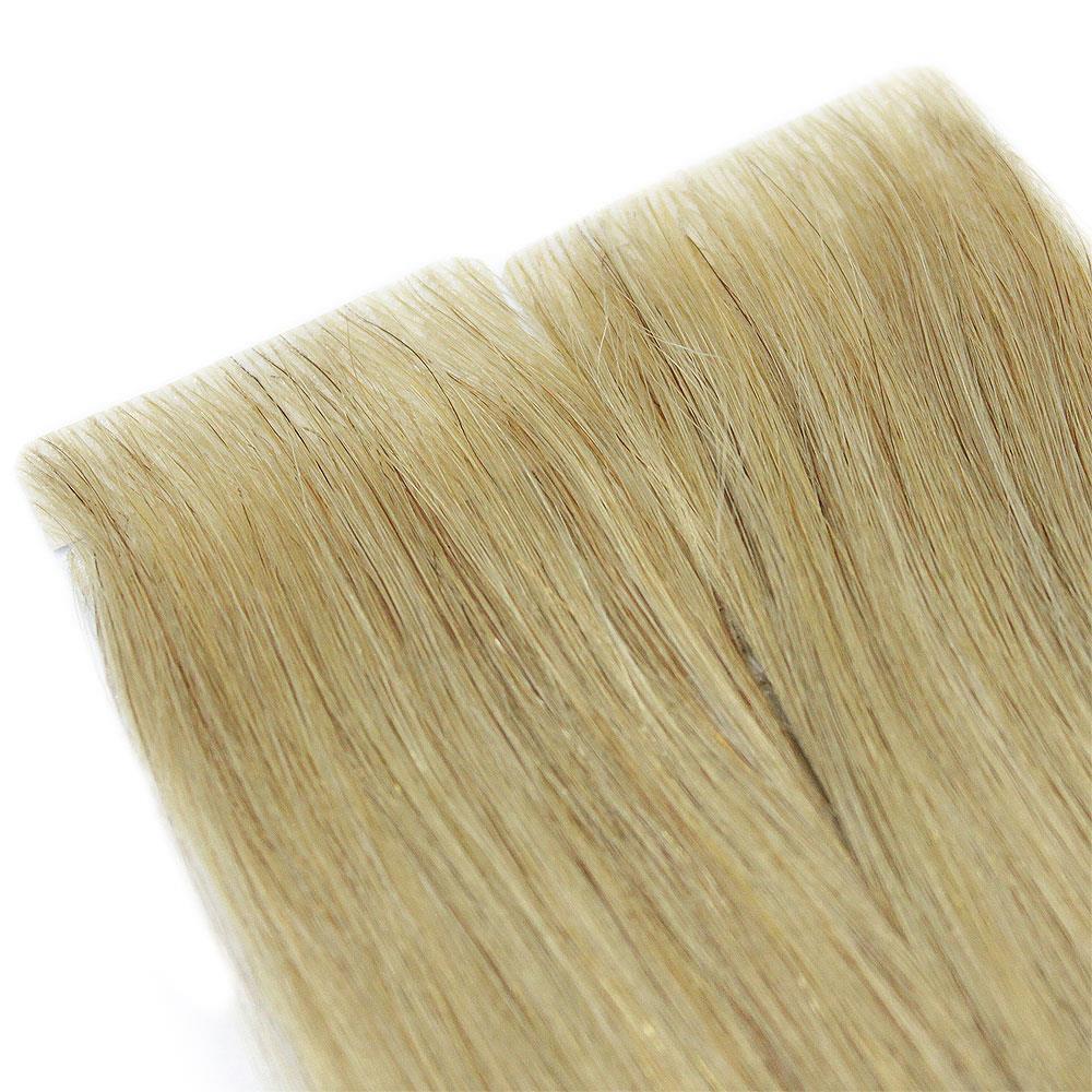 Tape In Injected Invisible PU Seamless Remy Human Hair Extensions Honey Blonde