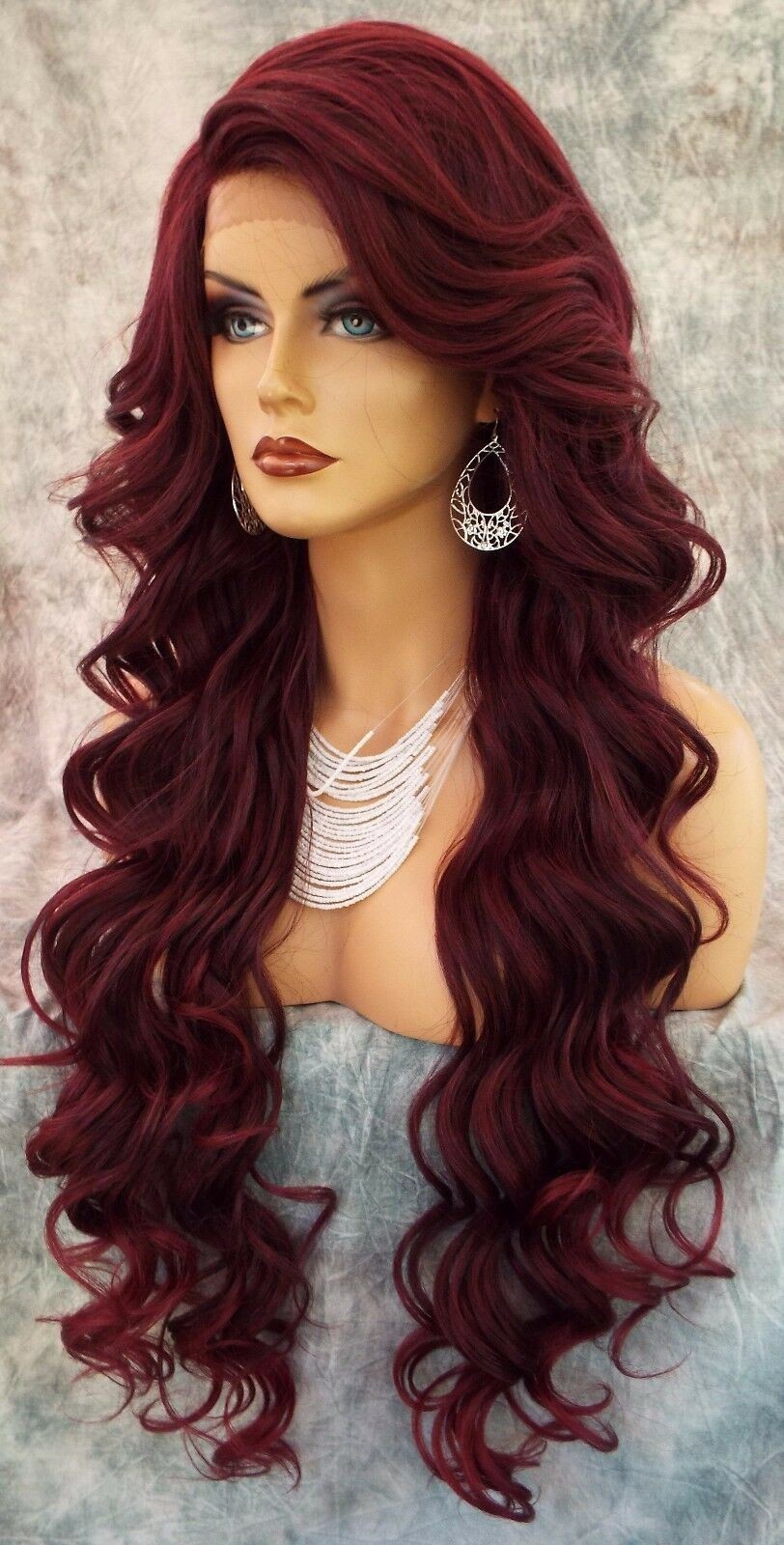 sepia Long 25 inch Wavy Lace Front Wig T1B.Burgundy Gorgeous New with Tags