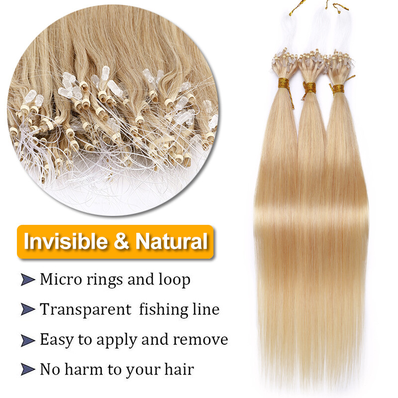 1G/S Micro Beads Link Micro Loop Ring Tip 100% Real Remy Human Hair Extensions