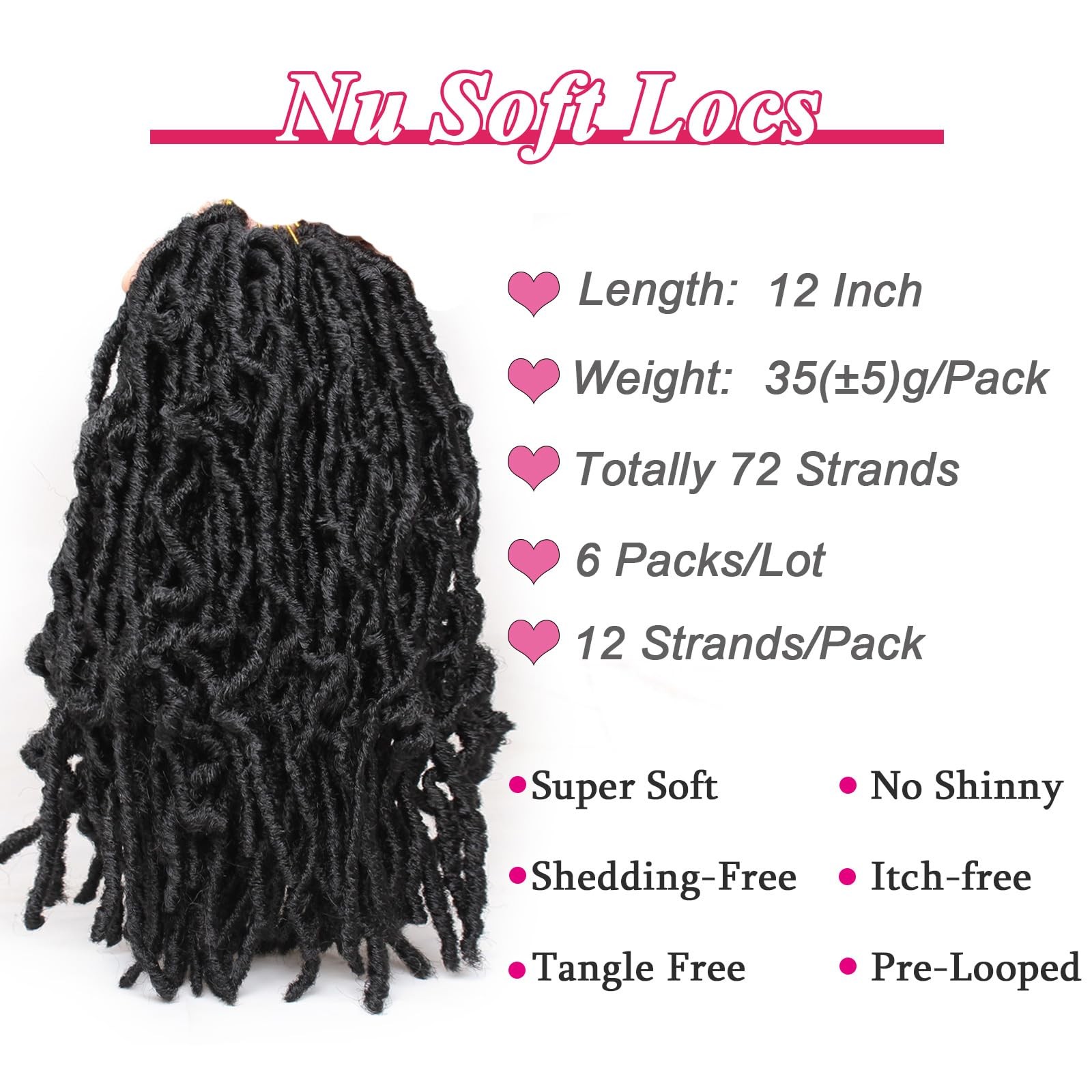 12 Inch Short Soft Locs Crochet Braids Hair For Distressed Butterfly Locs Bla…