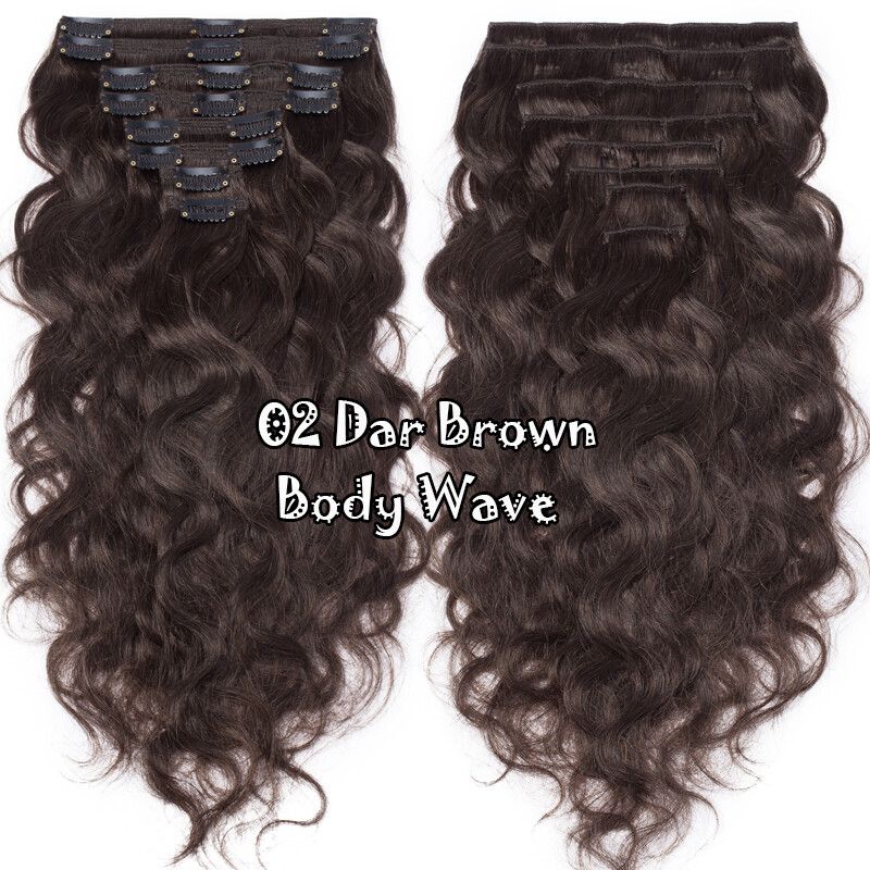 Ombre Real Double Weft Clip in 100% Remy Human Hair Extensions THICK Body Wave