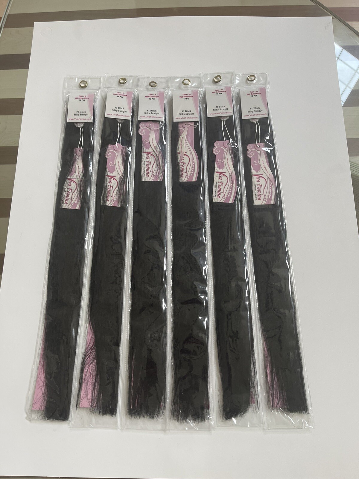 #1 BLACK Tape-In 24” 10pcs 25g 100% REMY Human Hair Extensions Seamless Weft