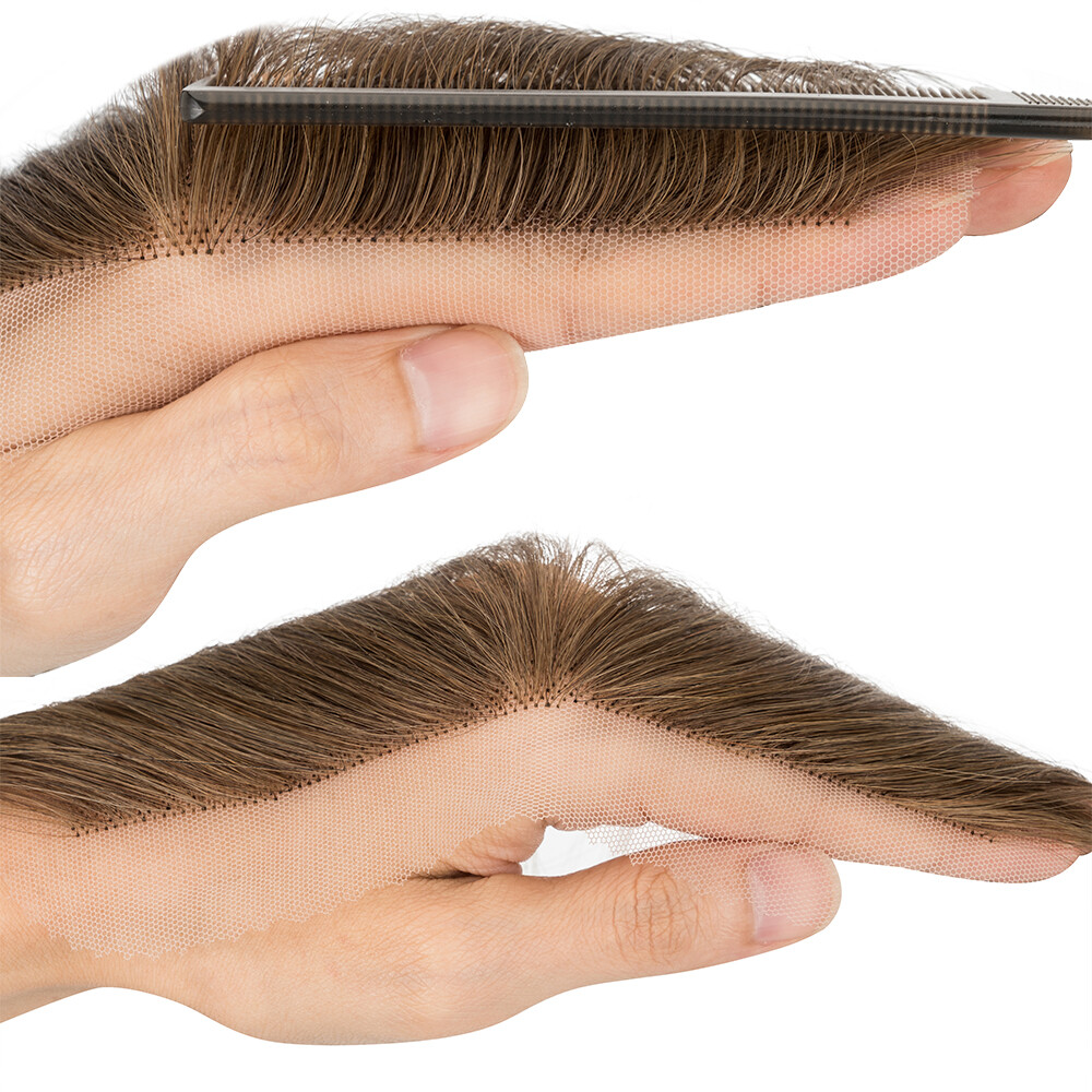 Frontal Hairpiece for Women Human Hair Extensions Thin PU Skin Lace Base Toupee