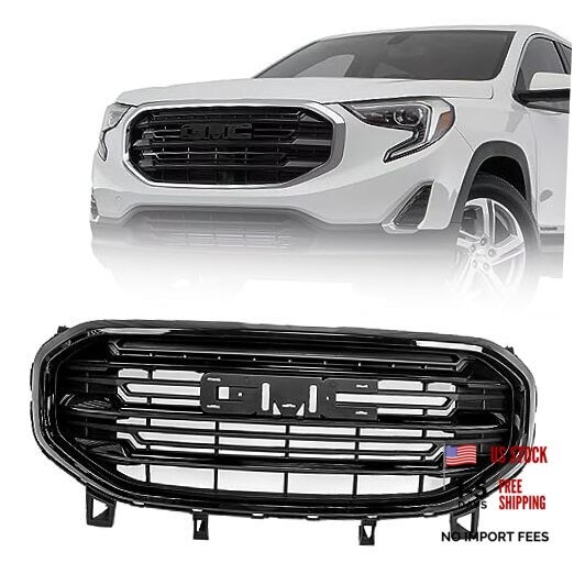 – FOR GMC Terrain Grille Grill 2018 2019 2020 2021 SLE Full Black Replaceable