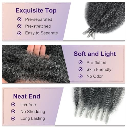 Marley Twist Braiding Hair 12 Inch Afro Twist Hair 8 12 Inch (Pack of 8) Tgrey