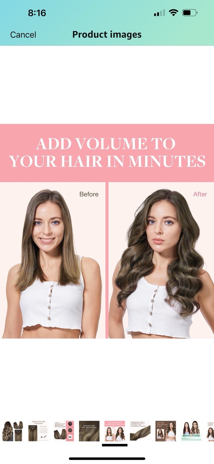GOO GOO Clip In Human Hair Extensions 14in, Chocolate Brown To Honey Blond