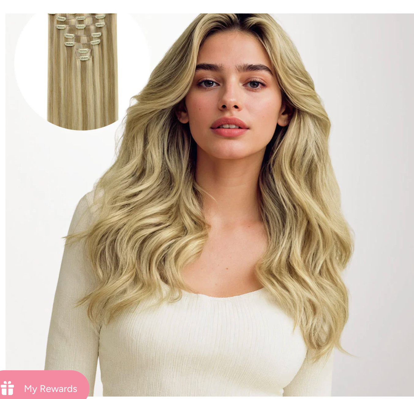 New Goo Goo Light Blonde Highlights 16/22 Classic Clip In Hair Extensions 20″