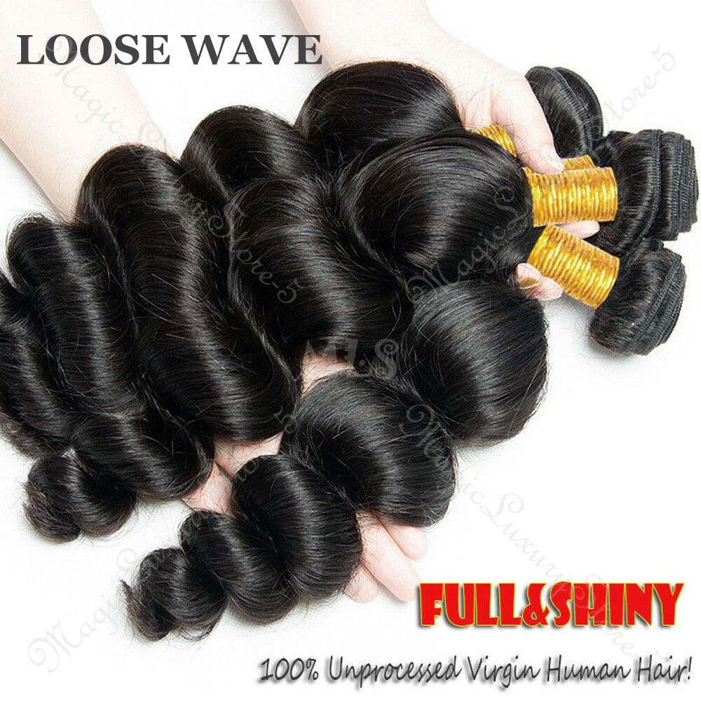 8A Brazilian Virgin Human Hair Straight/Body/Deep/Curly Wave Extensions 3Bundles
