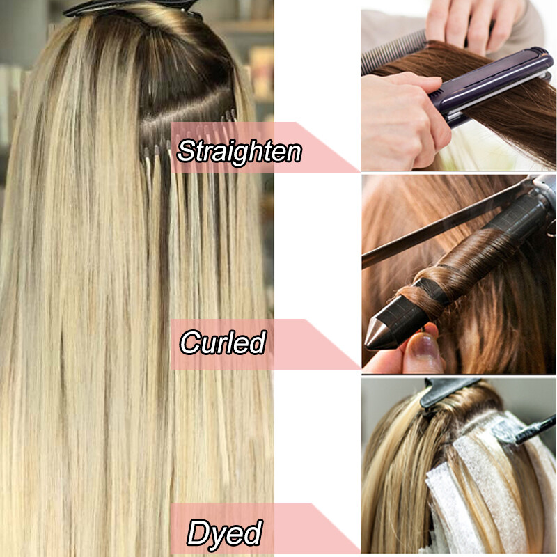 Ombre Micro Ring Loop Remy Human Hair Extensions Pre Bonded Tips Beads 100S=100G