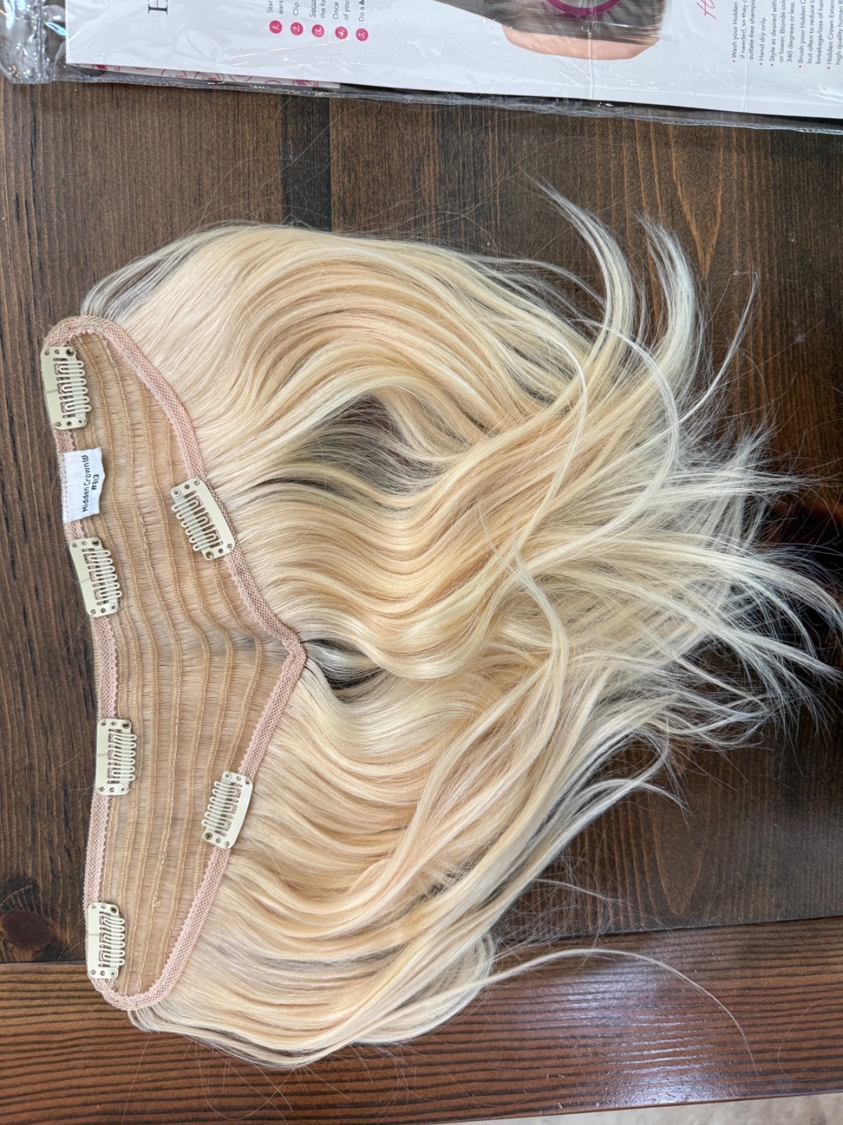 Hidden Crown 12” V Clip Volumizer 613 Blonde 100% Human Hair