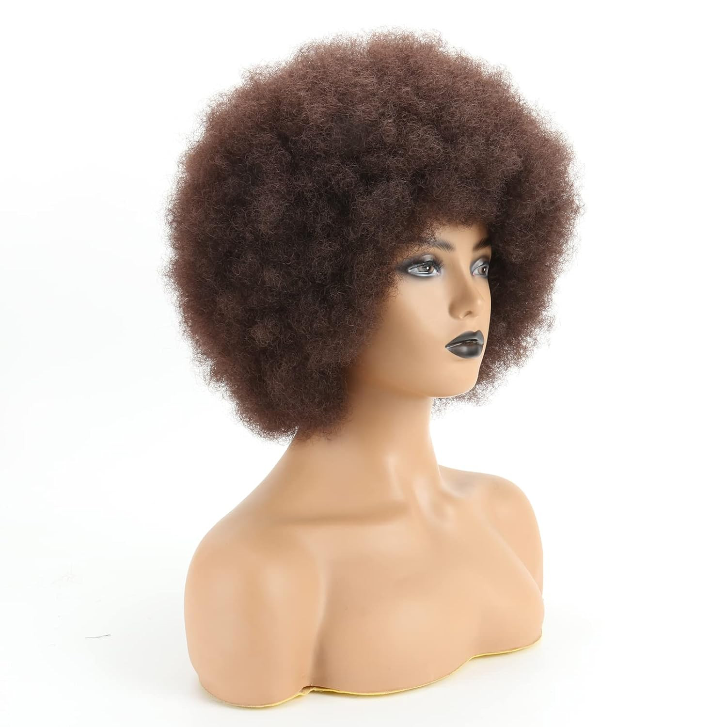Puffy Afro Wig for Black Women, Light Brown Afro Wigs 70S Large Bouncy and Soft
