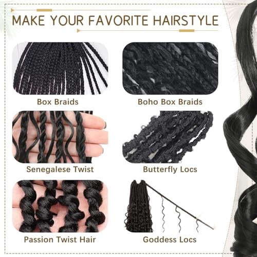 French Curl Braiding Hair Pre Stretched Bouncy Braiding Hair Curly 12 Inch #1B