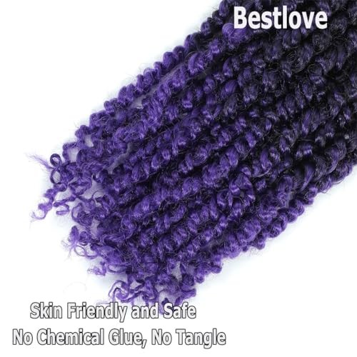 14 Inch 8 Packs Purple Pre-twisted Passion Twist 14 Inch (Pack of 8) TPurple